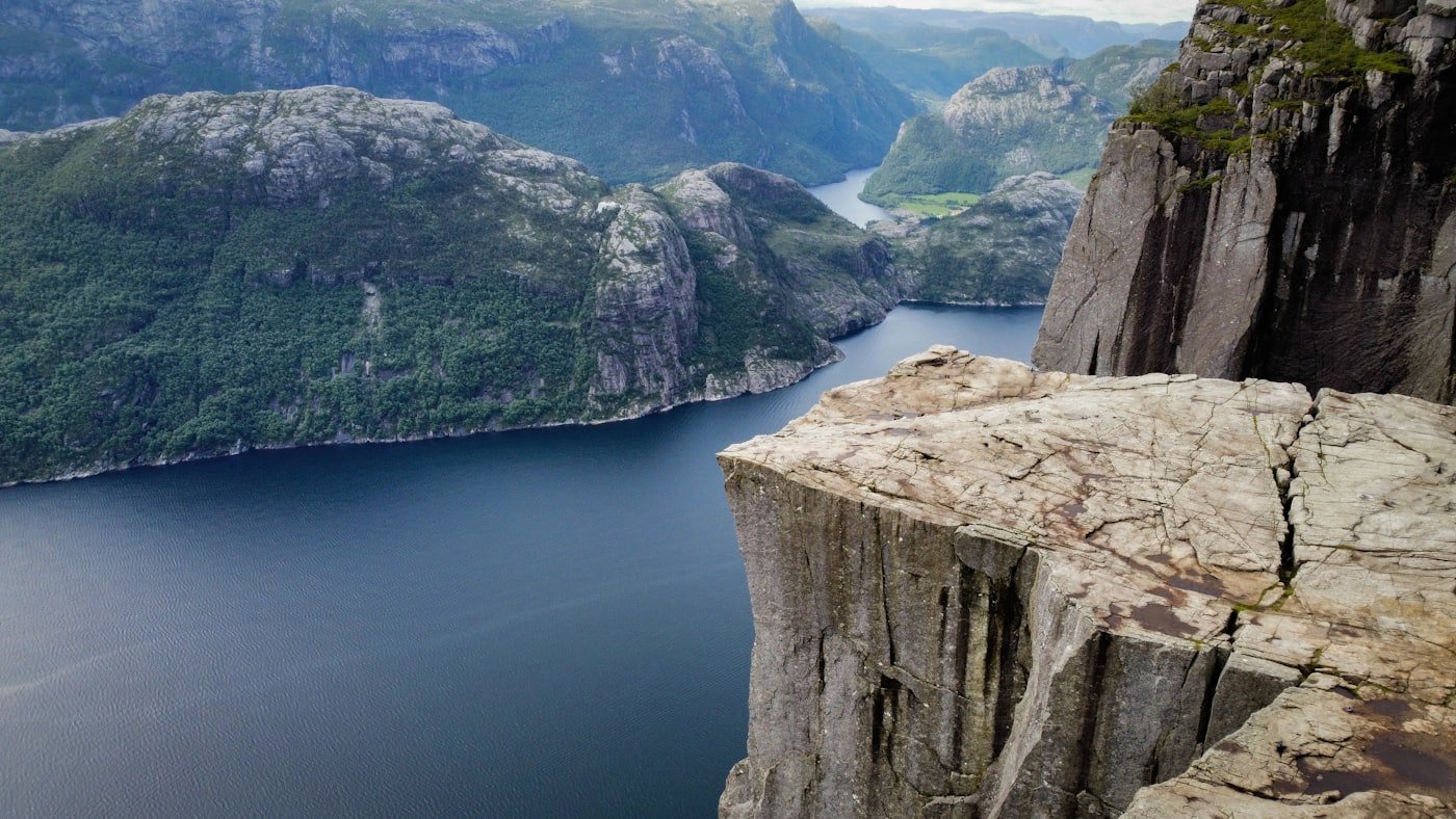 The Lysefjord seen from above the Kjerag cliffs.