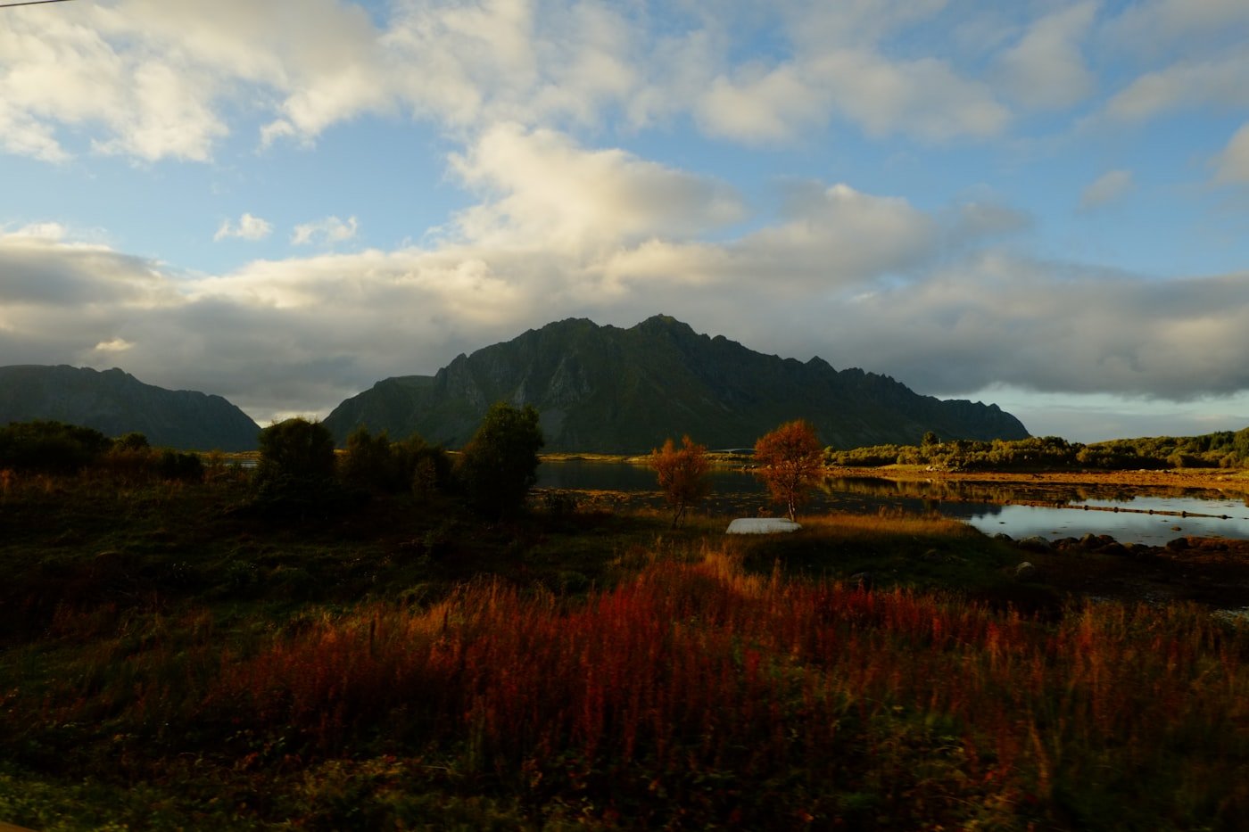 Lofoten peaks rising straight from the sea.