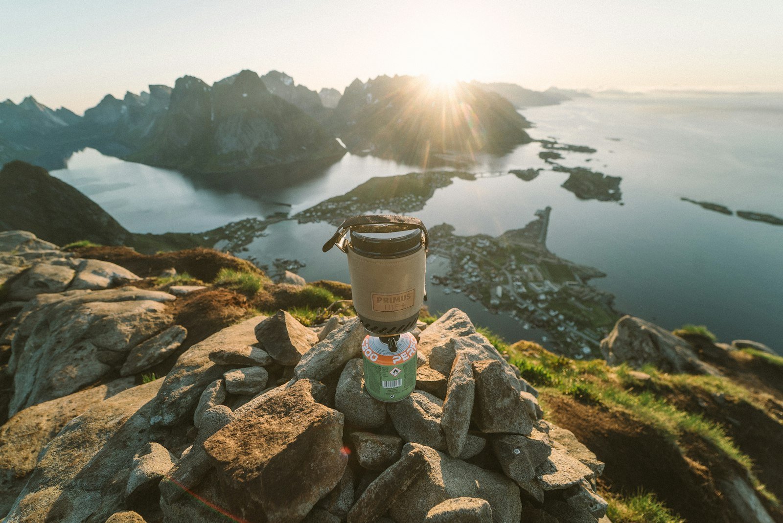 The Lofoten archipelago seen from Reinebringen summit.