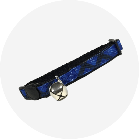 Blue Plaid Cat Collar
