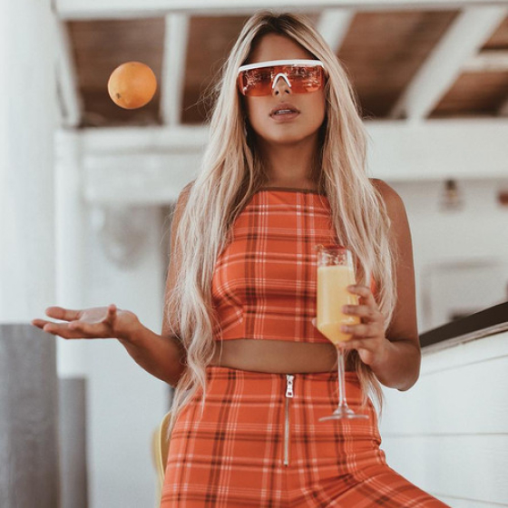 192 (1) Orange & White Shield Sunglasses