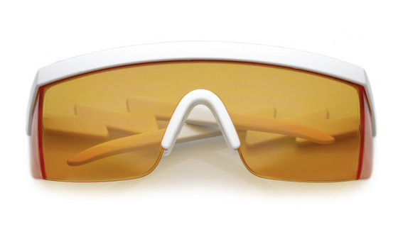 Orange & White Shield Sunglasses