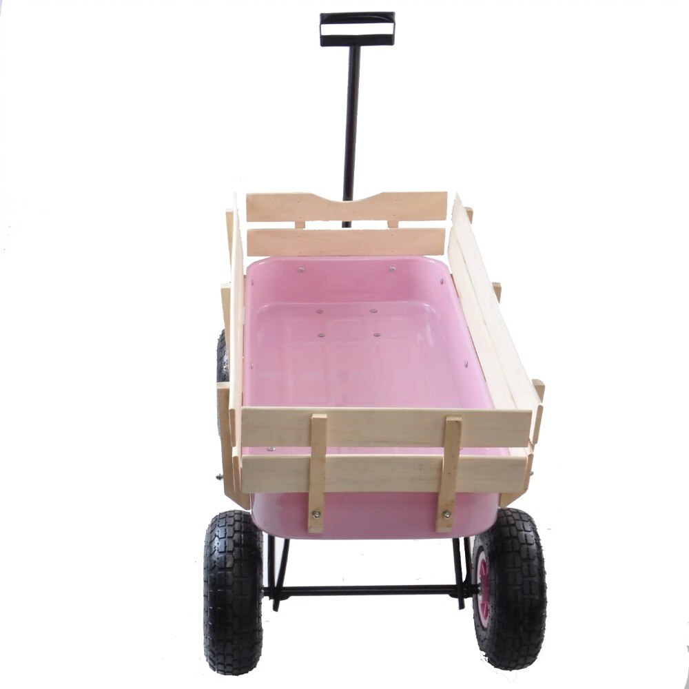 Outdoor-Wagon-Cart-for-Kids-Beach-Wagon-Utility-Cart-With-Air-Tires-Pink-Camping-Equipment-Freight-1