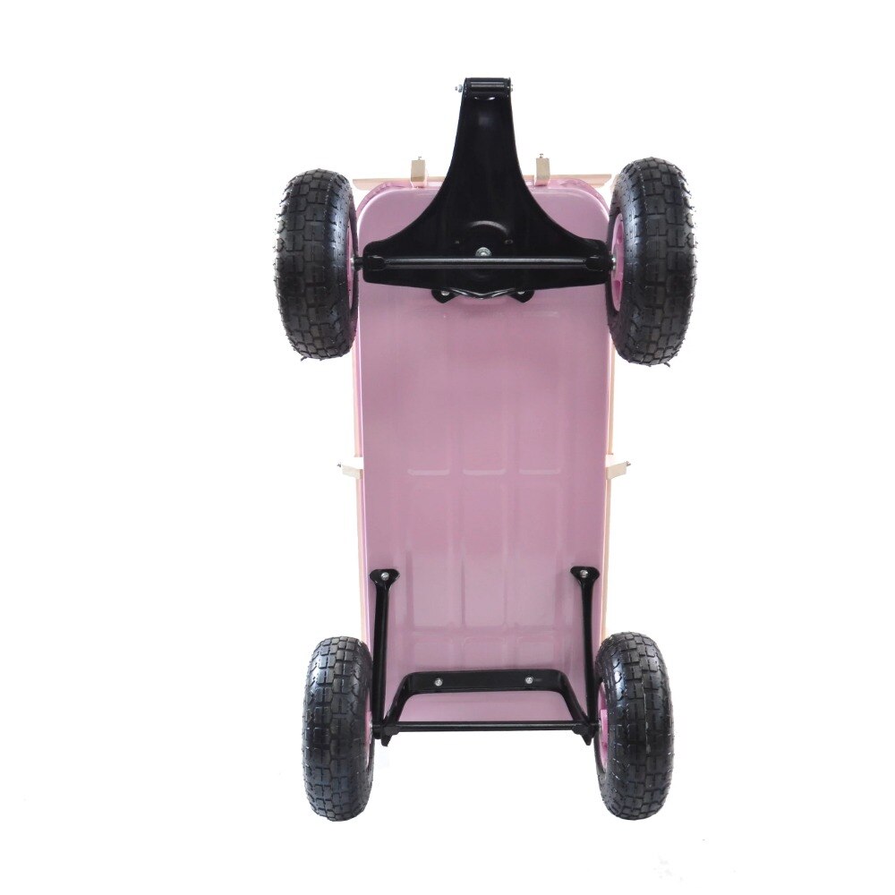 Outdoor-Wagon-Cart-for-Kids-Beach-Wagon-Utility-Cart-With-Air-Tires-Pink-Camping-Equipment-Freight-2