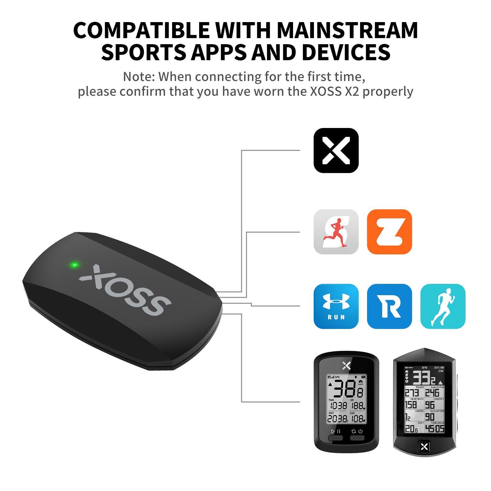 XOSS-X2-Chest-Strap-Heart-Rate-Monitor-for-Cycling-Running-Hiking-Bluetooth-ANT-Wireless-Health-Fitness-2